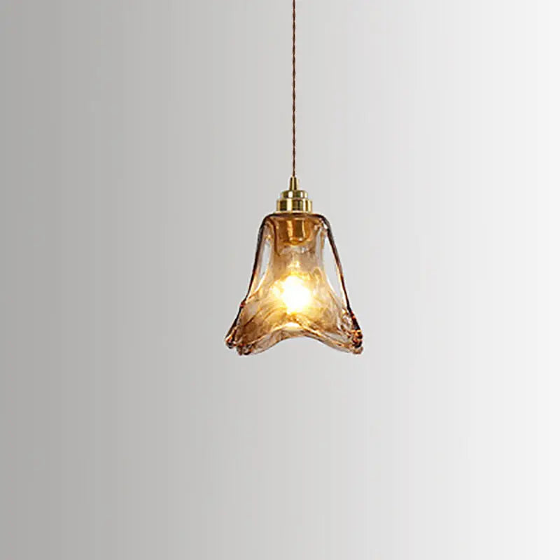Vintage Amber Glass 1-light Pendant Light BulbSquare