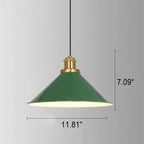 Industrial Vintage Green Iron Dome Cone 1-light Pendant Light Lumendat