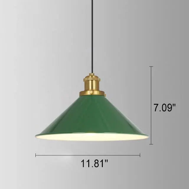 Industrial Vintage Green Iron Dome Cone 1-light Pendant Light Lumendat