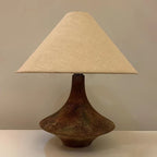 Wabi-Sabi Vintage Cone Vase Base Ceramic Fabric 1-Light Table Lamp Lumendat