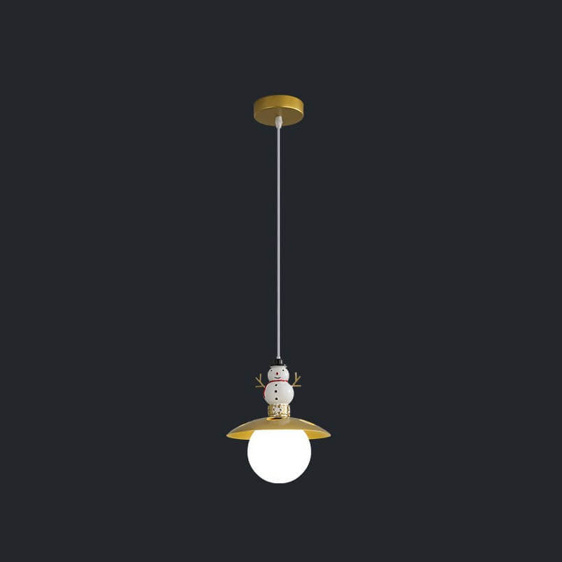 Lumendat Nordic Cartoon Resin Rocket Snowman 1-Light Kids Pendant Light Lumendat