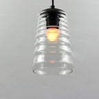 Modern Industrial Clear Glass Iron 1-light Pendant Light BulbSquare