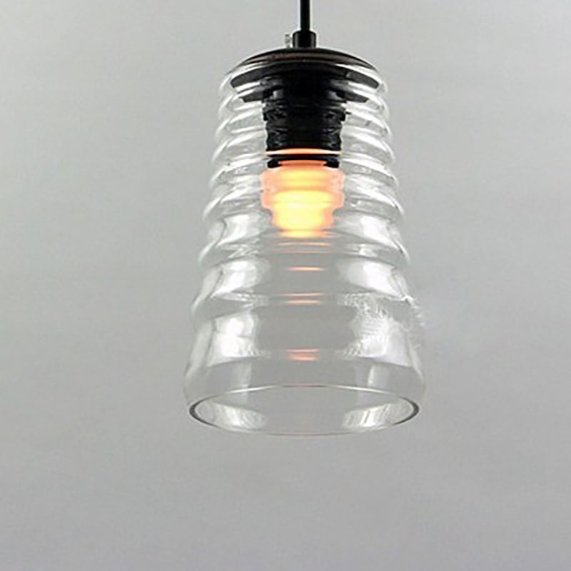Modern Industrial Clear Glass Iron 1-light Pendant Light BulbSquare