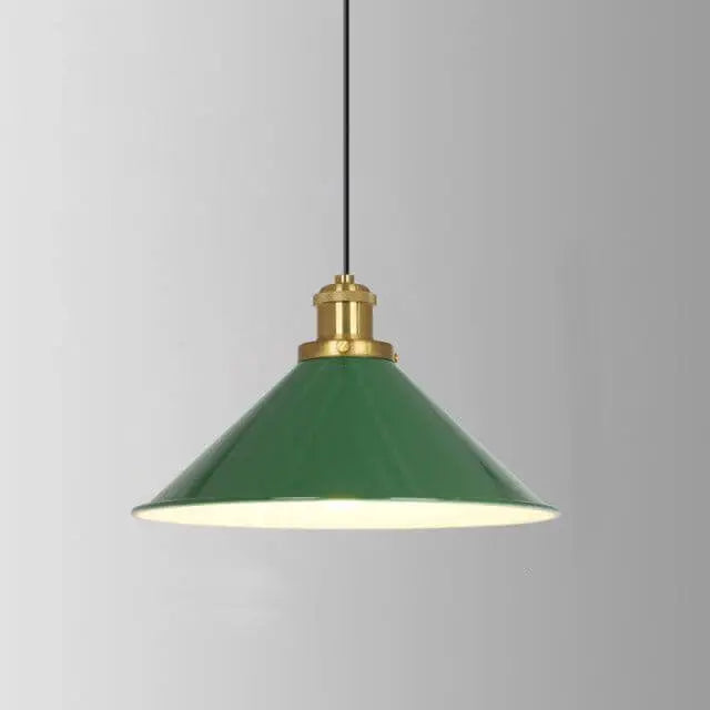 Industrial Vintage Green Iron Dome Cone 1-light Pendant Light Lumendat