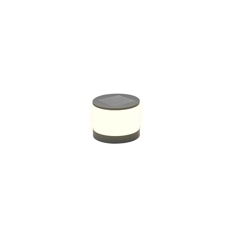 Modern Minimalist Solar Outdoor Round Column Post Head LED Waterproof Landscape Light for Garden Lumendat