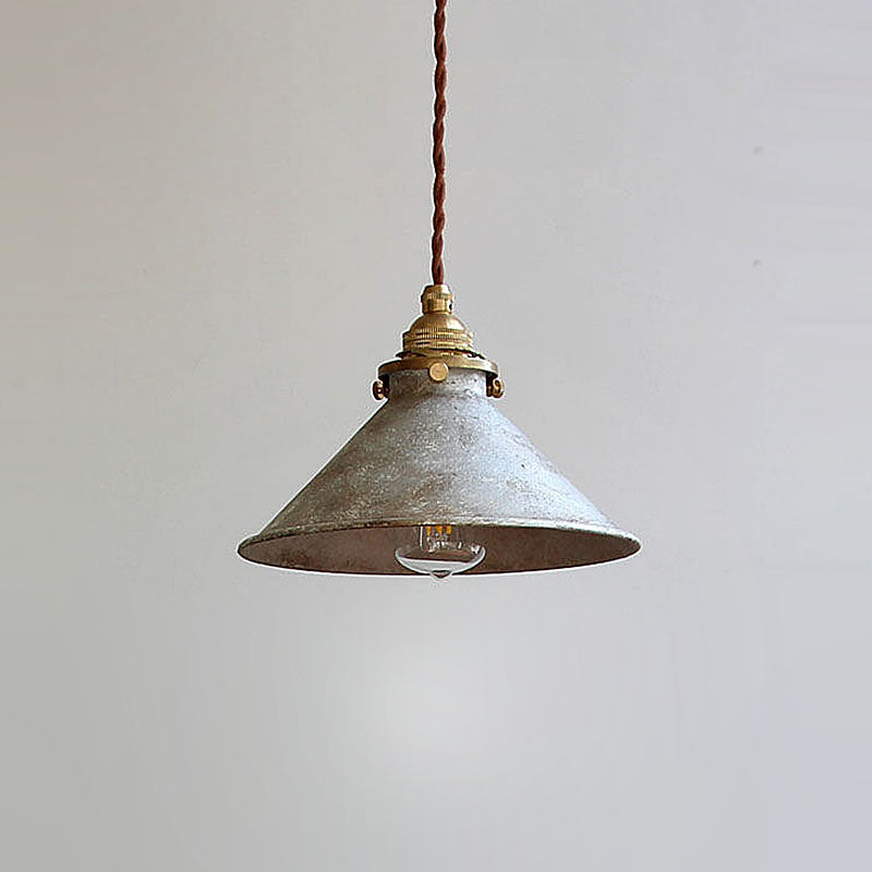 Contemporary Industrial Cone Iron Copper 1-light Pendant Light for Living Room