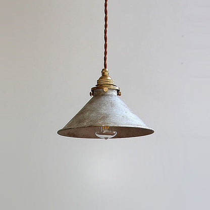 Contemporary Industrial Cone Iron Copper 1-light Pendant Light for Living Room