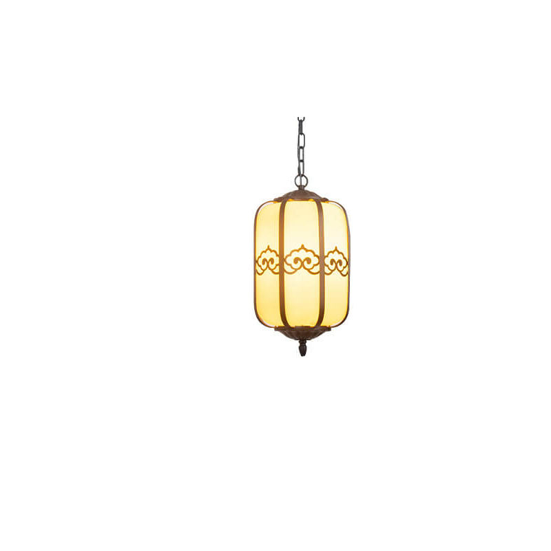 Modern Chinese Marble Lantern Outdoor Waterproof 1-Light Pendant Light