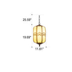 Modern Chinese Marble Lantern Outdoor Waterproof 1-Light Pendant Light