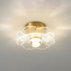 Creative Gold Double Layer Overlap Design LED Semi-flush Mount Light