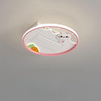 Lumendat Contemporary Creative Acrylic Astronaut Moon LED Kids Flush Mount Ceiling Invisible Bladeless Fan Light For Bedroom Lumendat