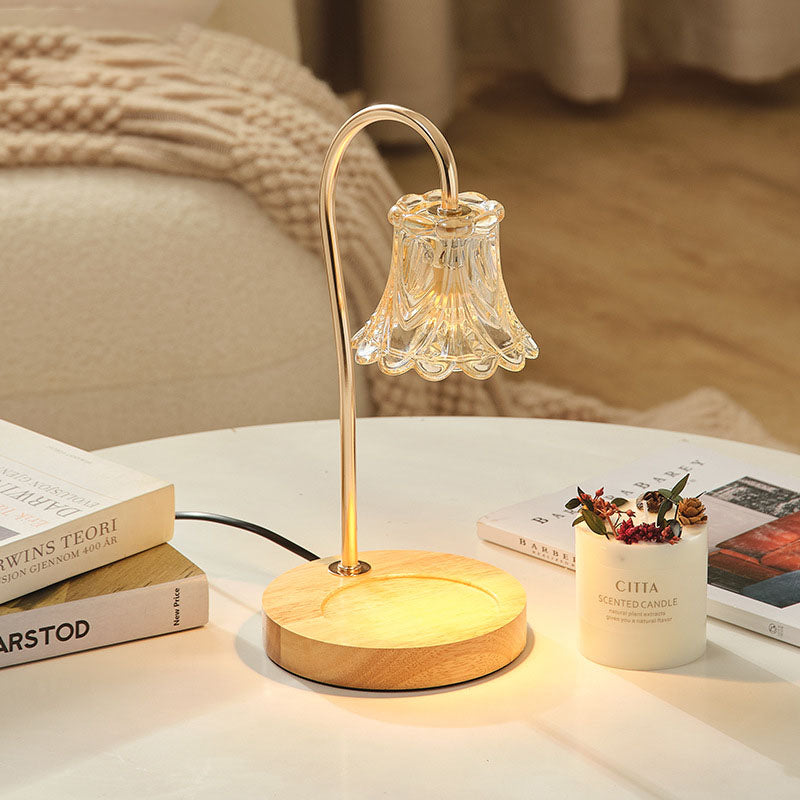 Modern Creative Simple Solid Wood Lily Of The Valley 1-Light Melting Wax Table Lamp Lumendat