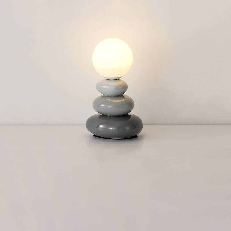 Modern Minimalist Pebble Ceramic Glass USB LED Table Lamp Lumendat