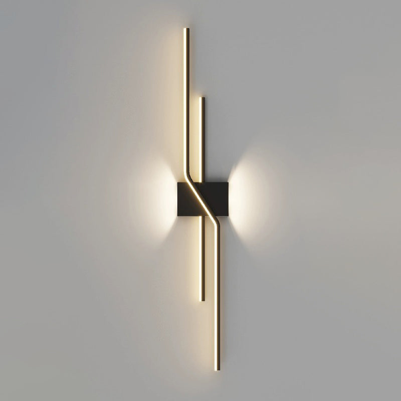 Modern Minimalist Aluminum Geometric Long Straight Line LED Wall Sconce Lamp For Living Room Lumendat