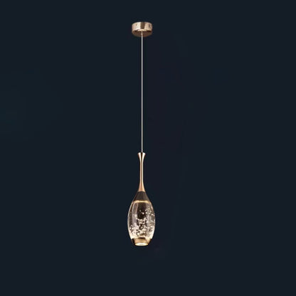 Contemporary Luxury Aluminum Water Drop Crystal LED Pendant Light for Living Room