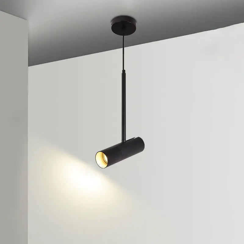 Contemporary Nordic Simplicity Metal Long Barrel 1-light Pendant Light for Bedroom BulbSquare