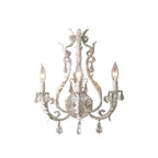 French Vintage Iron Crystal Hardware 3-Light Wall Sconce Lamp Lumendat