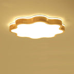 Nordic Flower Shape Wooden LED Flush Mount Ceiling Light Lumendat
