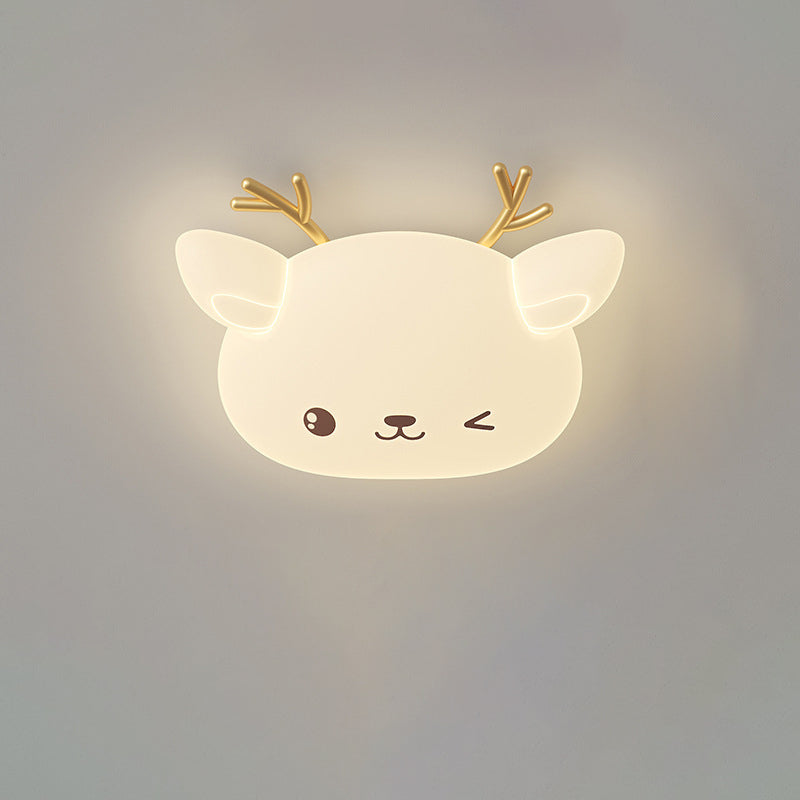 Lumendat Modern Simplicity Kids Iron PE Deer Elliptical LED Flush Mount Ceiling Light For Bedroom Lumendat