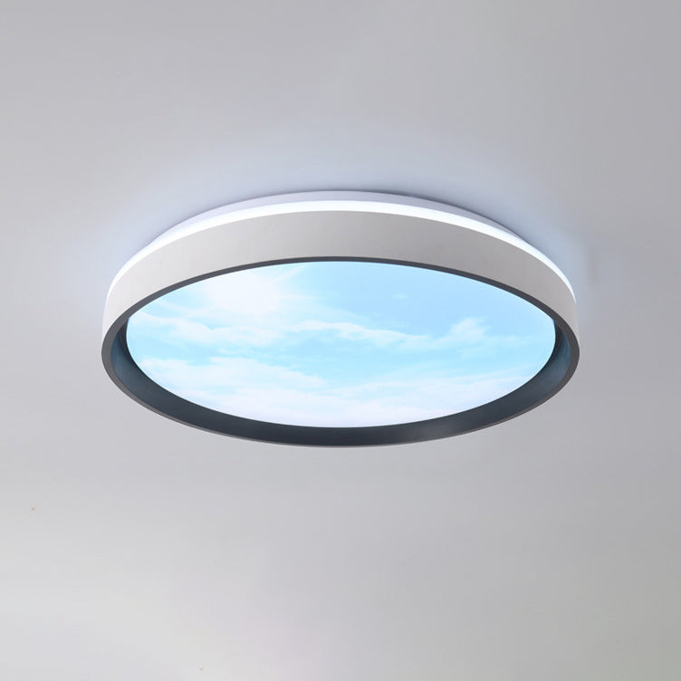 Modern Simplicity Iron Acrylic Round Square Rectangular Sunny Sky LED Flush Mount Ceiling Light For Living Room Lumendat