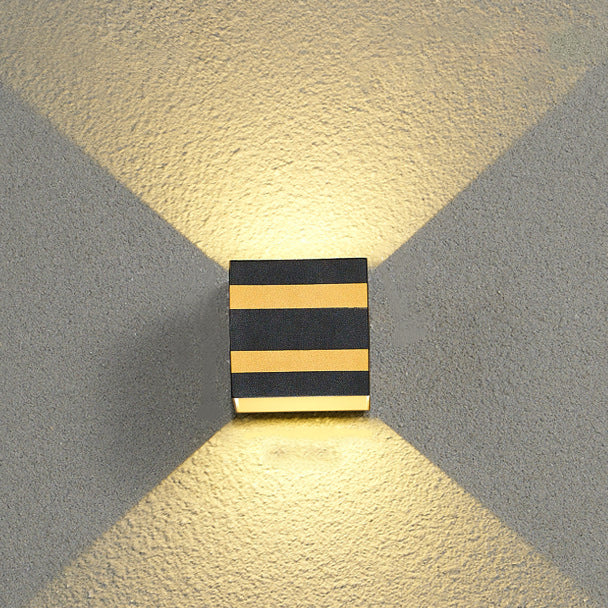 Outdoor Minimalist Square Cube Aluminum Waterproof LED Wall Sconce Lamp Lumendat