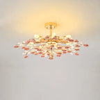 Modern Luxury Rose Iron Ceramic Crystal 6/7/8 Light Chandelier Lumendat