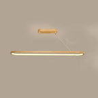 Modern Chinese Solid Wood Round Ring Frame Island Light LED Chandelier Lumendat