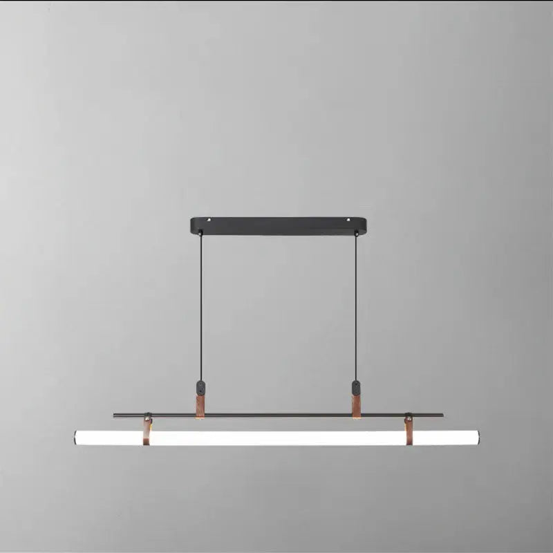 Nordic Minimalist Long Strip Leather LED Island Light Chandelier Lumendat