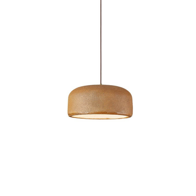 Japanese Minimalist Matte Texture Resin Dome 1-light Pendant Light BulbSquare