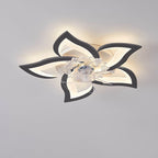 Scandinavian Modern Luxury Flower Iron Acrylic Plastic LED Flush Mount Ceiling Fan Light Lumendat