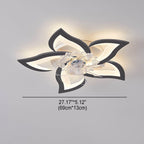 Scandinavian Modern Luxury Flower Iron Acrylic Plastic LED Flush Mount Ceiling Fan Light Lumendat