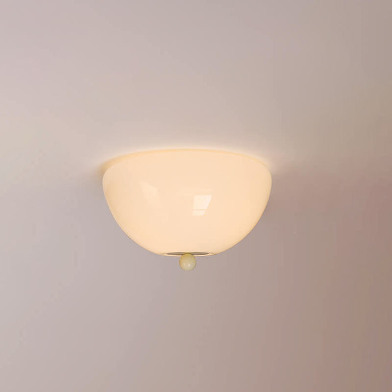 Nordic Minimalist Iron Round Glass Shade 4-light Flush Mount Ceiling Light