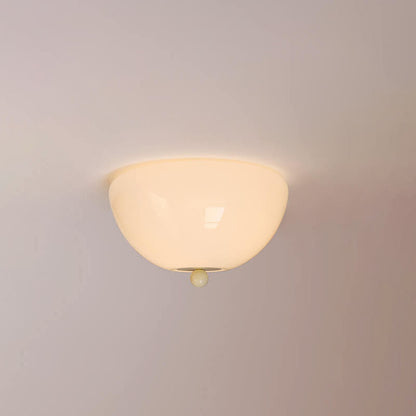 Nordic Minimalist Iron Round Glass Shade 4-light Flush Mount Ceiling Light