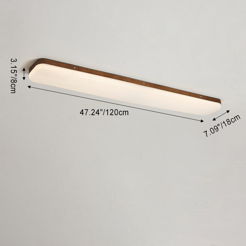 Modern Minimalist Rectangle Iron Acrylic LED Flush Mount Ceiling Light for Living Room