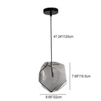 Modern Simplicity Irregular Shape Glass 1-light Pendant Light for Living Room BulbSquare