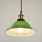 Contemporary Retro Emerald Green Flared Glass Shade 1-light Pendant Light for Dining Room BulbSquare