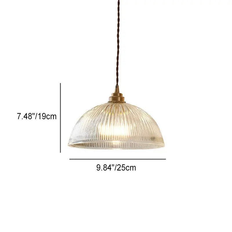 Modern Simple Clear Glass Dome Pot Lid 1-light Pendant Light Lumendat