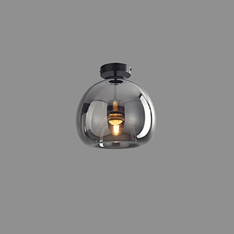 Nordic Light Luxury Round Glass Ball 1-Light Semi-Flush Mount Ceiling Light Lumendat