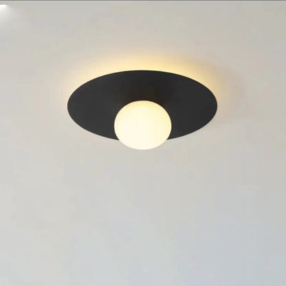 Contemporary Scandinavian Metal PE Round Ball LED Flush Mount Ceiling Light For Hallway