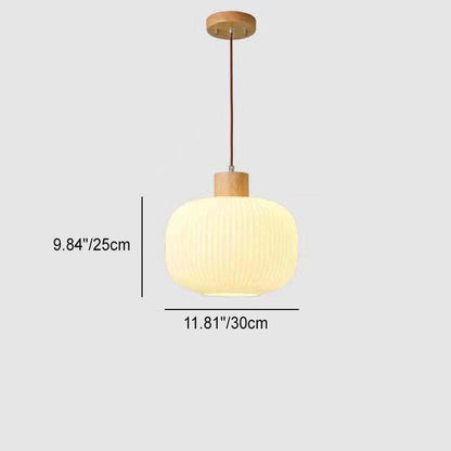 Japanese Minimalist Log Wood Strip Glass Jar 1/2/3 Light Island Light Chandelier