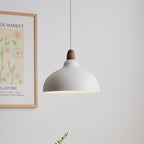 Traditional Japanese Solid Wood Dome Round Hardware 1-Light Pendant Light For Living Room Lumendat