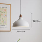 Traditional Japanese Solid Wood Dome Round Hardware 1-Light Pendant Light For Living Room Lumendat