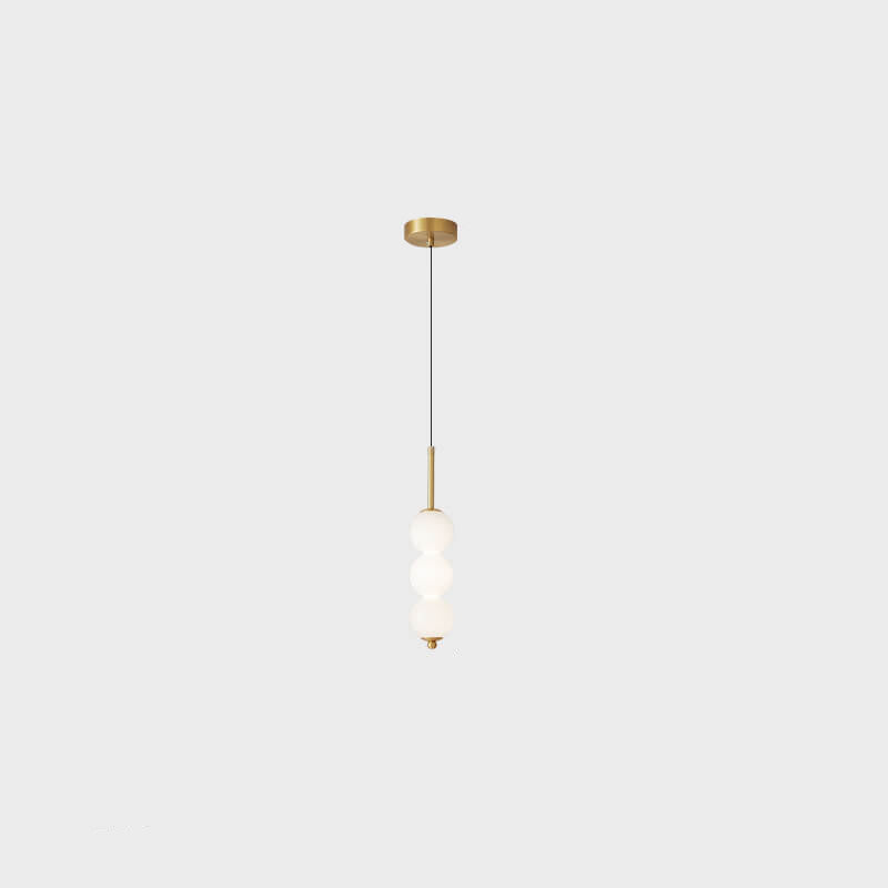 Nordic Creative Brass Spherical Glass Long Strip LED Pendant Light BulbSquare