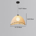 Japanese Wabi-sabi Striped Fabric Dome 1-Light Pendant Light