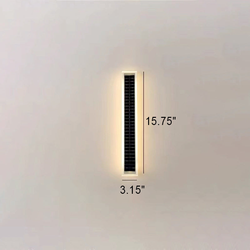 Minimalist Outdoor Solar Rectangular Strip Waterproof Patio LED Wall Sconce Lamp Lumendat
