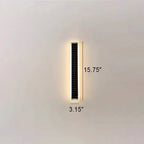 Minimalist Outdoor Solar Rectangular Strip Waterproof Patio LED Wall Sconce Lamp Lumendat