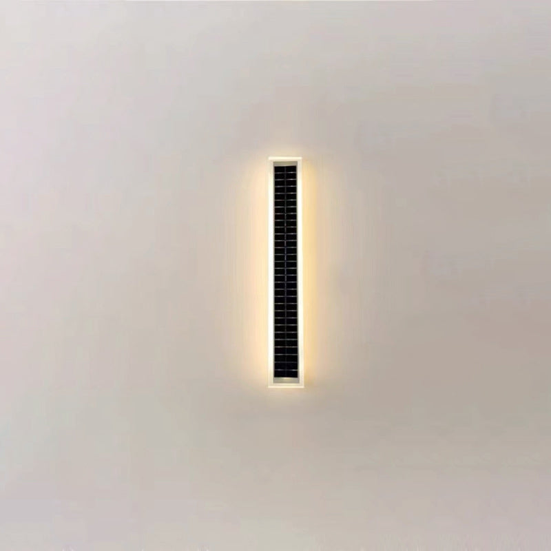 Minimalist Outdoor Solar Rectangular Strip Waterproof Patio LED Wall Sconce Lamp Lumendat