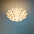 Nordic Minimalist White Beige Round Faux Silk 1/3/5-Light Flush Mount Light Lumendat
