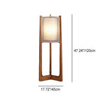 Traditional Japanese Solid Wood Brass Fabric Column 1-Light Standing Floor Lamp For Living Room And Bedroom Lumendat
