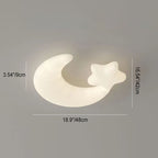 Lumendat Contemporary Creative Kids Star Moon Iron PE LED Flush Mount Ceiling Light For Bedroom Lumendat